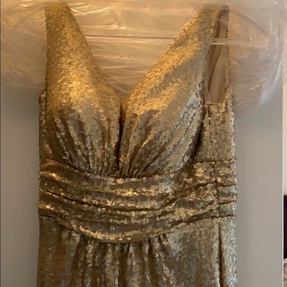 Christina Wu gold sequin dress - Picture 1 of 4